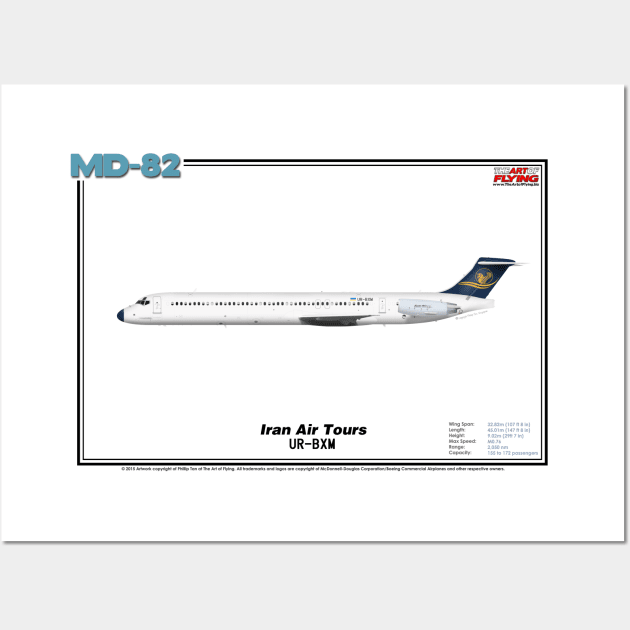 McDonnell Douglas MD-82 - Iran Air Tours (Art Print) Wall Art by TheArtofFlying